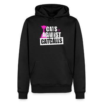 Chats contre Catcalls Chats Catcalling Féministe - Sweat à capuche Premium bio Homme - noir - Devant - Nico (187cm)