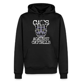 Chats contre Catcalls Chats Catcalling Féministe - Sweat à capuche Premium bio Homme - noir - Devant - Nico (187cm)