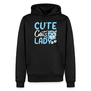 Niedliche Katzendame Katzenbesitzerin Niedliche Ka - Männer Premium Bio Hoodie - Schwarz - Vorne - Nico (187cm)