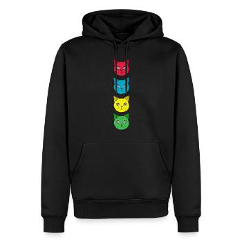 Propriétaire de chat Amoureux des chats Chats mignons - Sweat à capuche Premium bio Homme - noir - Devant - Nico (187cm)