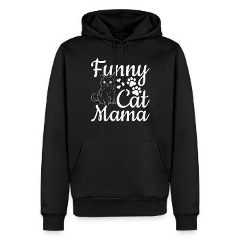 Katze Mama Lustige Katze Mama Niedliche Katze Lieb - Männer Premium Bio Hoodie - Schwarz - Vorne - Nico (187cm)