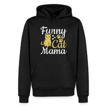 Chat Maman Drôle Chat Maman Mignon Chat Amour - Sweat à capuche Premium bio Homme - noir - Devant - Nico (187cm)