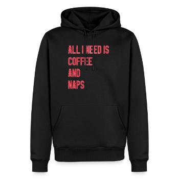 All I Need Is Coffee Naps - Männer Premium Bio Hoodie - Schwarz - Vorne - Nico (187cm)