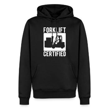 Gabelstaplerfahrer Forklift Certified - Männer Premium Bio Hoodie - Schwarz - Vorne - Nico (187cm)