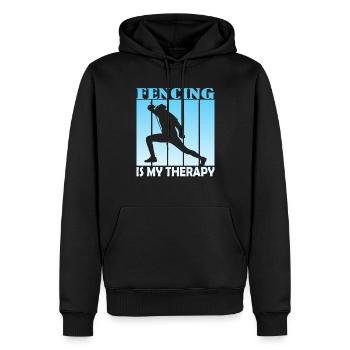 l’escrime est ma thérapie - Sweat à capuche Premium bio Homme - noir - Devant - Nico (187cm)