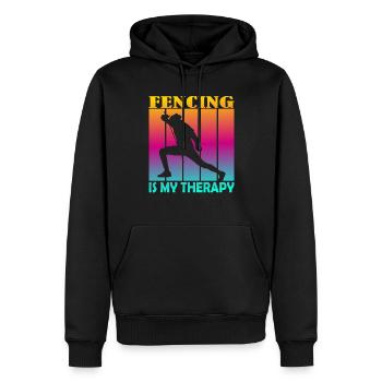 fencing is my therapy - Männer Premium Bio Hoodie - Schwarz - Vorne - Nico (187cm)