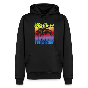 Monterey Californie - Sweat à capuche Premium bio Homme - noir - Devant - Nico (187cm)