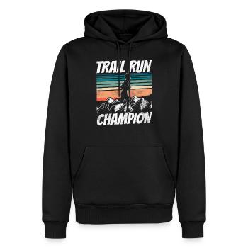 Trail Run Champion Runner Running Traillauf - Sweat à capuche Premium bio Homme - noir - Devant - Nico (187cm)