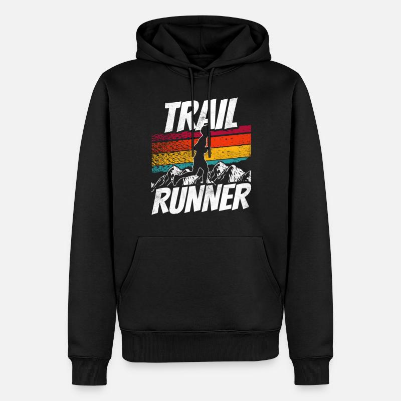 Trail Runner Trail Run Course à pied - Sweat à capuche Premium bio Homme - noir