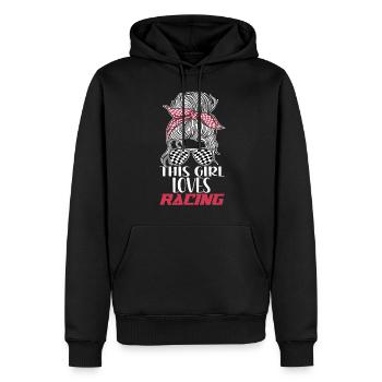 Racing Race Sunglasses Girl This - Men’s Premium Organic Hoodie - black - Front - Nico (187cm)
