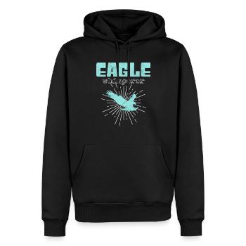 Chuchoteur d’aigle - Sweat à capuche Premium bio Homme - noir - Devant - Nico (187cm)