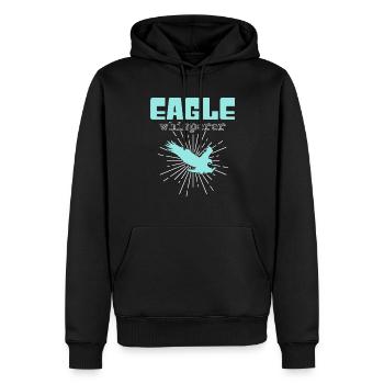 Eagle Whisperer - Men’s Premium Organic Hoodie - black - Front - Nico (187cm)