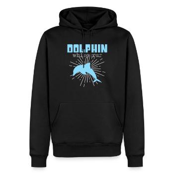 Dolphin Whisperer - Men’s Premium Organic Hoodie - black - Front - Nico (187cm)