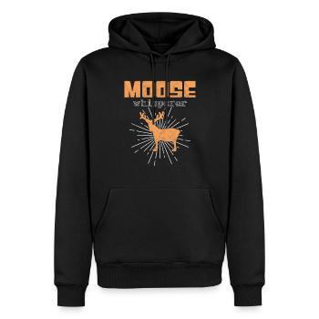 Moose Whisperer - Men’s Premium Organic Hoodie - black - Front - Nico (187cm)