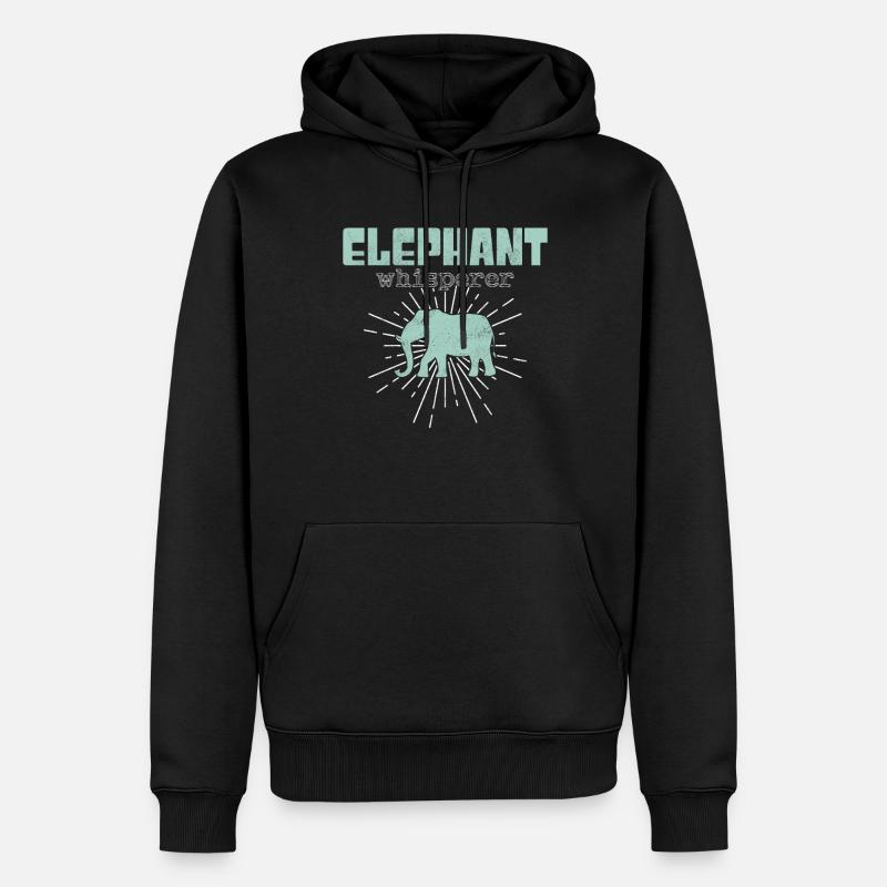chuchoteur d’éléphant - Sweat à capuche Premium bio Homme - noir