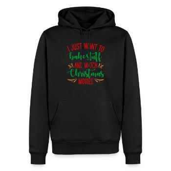 Ich will nur backen und Weihnachtsfilme sehen - Männer Premium Bio Hoodie - Schwarz - Vorne - Nico (187cm)