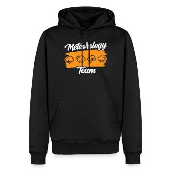 Équipe Météorologie Météorologue Prévisions météorologiques - Sweat à capuche Premium bio Homme - noir - Devant - Nico (187cm)
