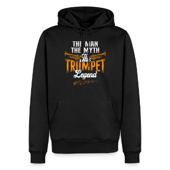 Trompettiste Vintage L’Homme Le - Sweat à capuche Premium bio Homme - noir - Devant - Nico (187cm)