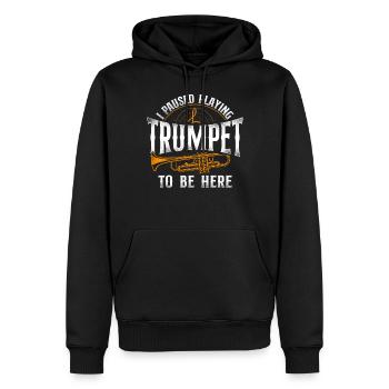 Trumpet Player Vintage I Paused - Männer Premium Bio Hoodie - Schwarz - Vorne - Nico (187cm)