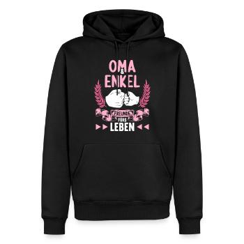 Oma Enkel Freunde fürs Leben Omi Oma - Männer Premium Bio Hoodie - Schwarz - Vorne - Nico (187cm)