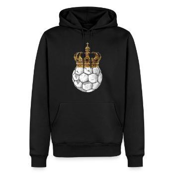 Fußball König Profi Weltfussballer Sport Krone - Männer Premium Bio Hoodie - Schwarz - Vorne - Nico (187cm)