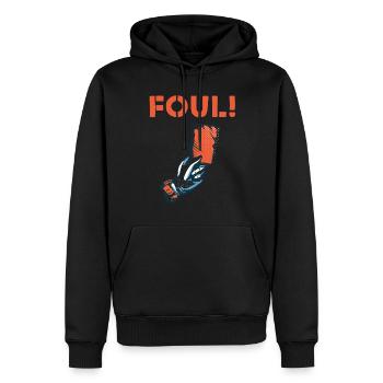 Fußball Sport Verein Rote Kartet Foul - Männer Premium Bio Hoodie - Schwarz - Vorne - Nico (187cm)