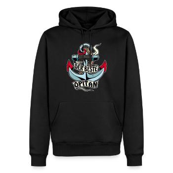 ANKER DER BESTE OPITÄN - Männer Premium Bio Hoodie - Schwarz - Vorne - Nico (187cm)
