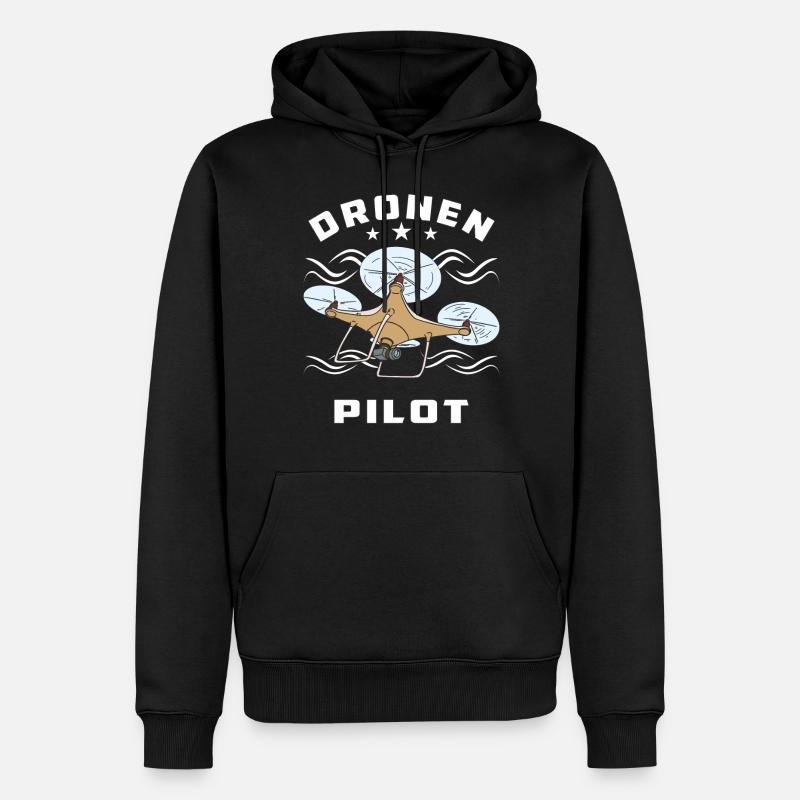 DRONEN PILOT - Männer Premium Bio Hoodie - Schwarz