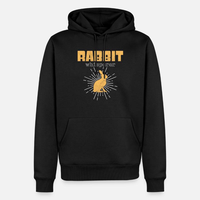 Chuchoteur de lapin - Sweat à capuche Premium bio Homme - noir