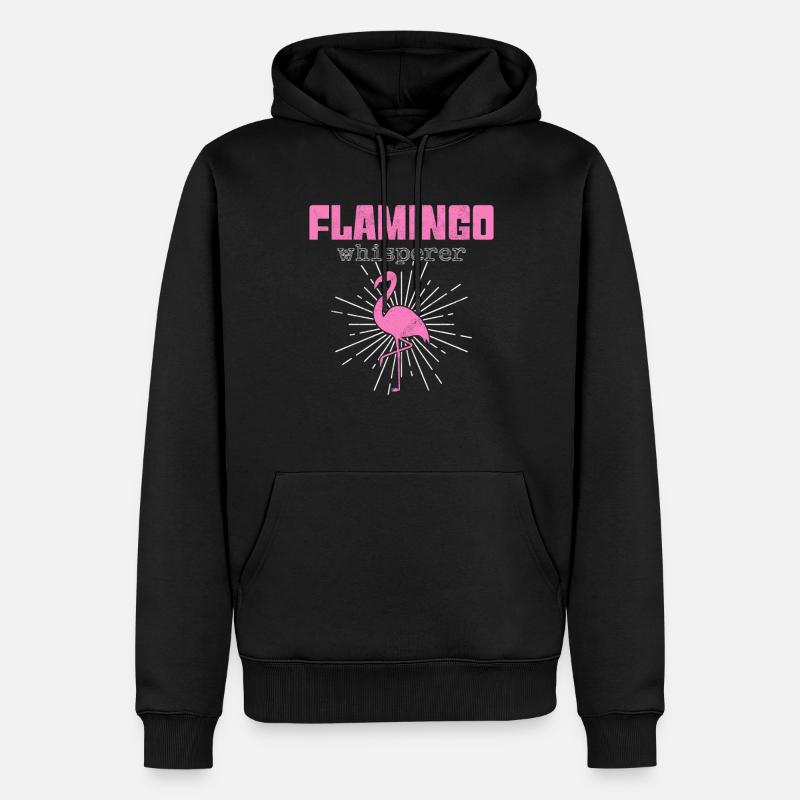 Flamingo Flüsterer - Männer Premium Bio Hoodie - Schwarz