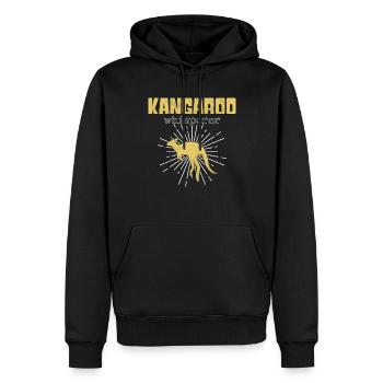 Chuchoteur kangourou - Sweat à capuche Premium bio Homme - noir - Devant - Nico (187cm)