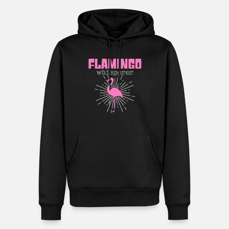 Flamingo Whisperer - Sweat à capuche Premium bio Homme - noir