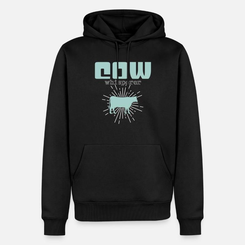Kühe Flüsterer - Männer Premium Bio Hoodie - Schwarz