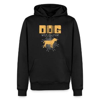 Chuchoteur de chien - Sweat à capuche Premium bio Homme - noir - Devant - Nico (187cm)