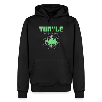 Chuchoteur de tortue - Sweat à capuche Premium bio Homme - noir - Devant - Nico (187cm)