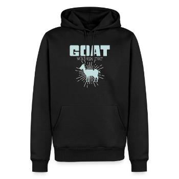 Goat Whisperer - Men’s Premium Organic Hoodie - black - Front - Nico (187cm)