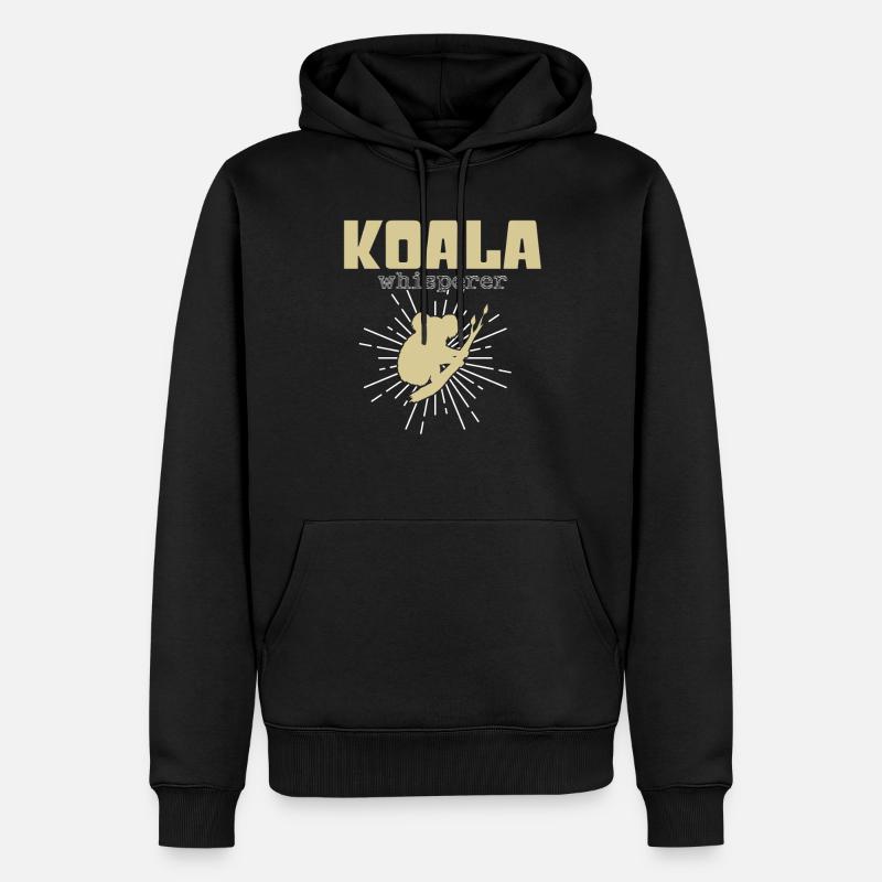 Chuchoteur de koala - Sweat à capuche Premium bio Homme - noir
