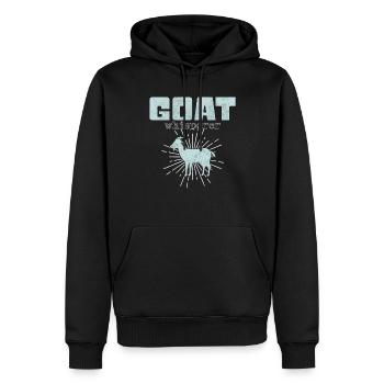 Chuchoteur de chèvre - Sweat à capuche Premium bio Homme - noir - Devant - Nico (187cm)
