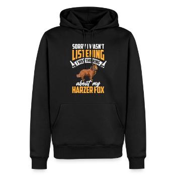 Harzer Fuchs war abgelenkt Hütefuchs - Männer Premium Bio Hoodie - Schwarz - Vorne - Nico (187cm)