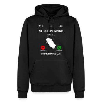 Sankt Peter Ording Nordsee Urlaub Idee - Männer Premium Bio Hoodie - Schwarz - Vorne - Nico (187cm)