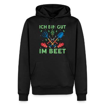 Ich Bin Gut Im Beet - Männer Premium Bio Hoodie - Schwarz - Vorne - Nico (187cm)