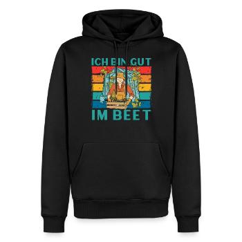 Ich Bin Gut Im Beet - Männer Premium Bio Hoodie - Schwarz - Vorne - Nico (187cm)