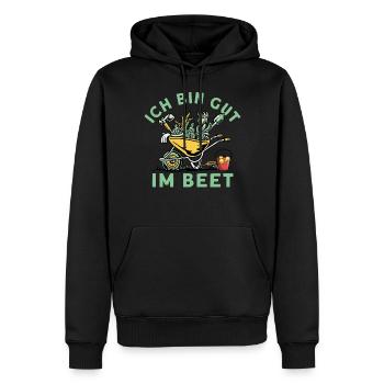 Ich Bin Gut Im Beet - Männer Premium Bio Hoodie - Schwarz - Vorne - Nico (187cm)