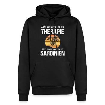 Sardinien Urlaub Sardegna Italien Geschenk Idee - Männer Premium Bio Hoodie - Schwarz - Vorne - Nico (187cm)
