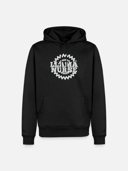 Infirmière lama - Sweat à capuche Premium bio Homme - noir