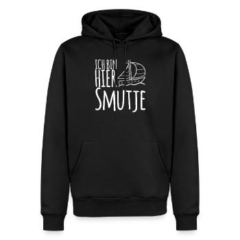 Ich bin hier Smutje - Männer Premium Bio Hoodie - Schwarz - Vorne - Nico (187cm)