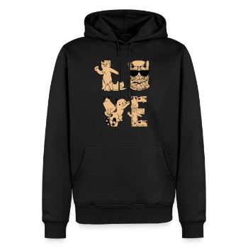 Katzenliebhaber I Cat Love Cats I Cute Cat Lover L - Männer Premium Bio Hoodie - Schwarz - Vorne - Nico (187cm)
