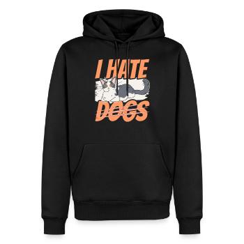 I hate dogs pet cats cat lover - Men’s Premium Organic Hoodie - black - Front - Nico (187cm)