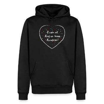 Konfetti Kaffee Karneval Fasching Rosenmontag - Männer Premium Bio Hoodie - Schwarz - Vorne - Nico (187cm)