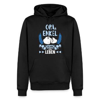Opa und Enkel Freunde fürs Leben - Männer Premium Bio Hoodie - Schwarz - Vorne - Nico (187cm)